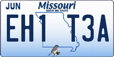 MO license plate EH1T3A