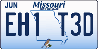 MO license plate EH1T3D