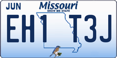 MO license plate EH1T3J