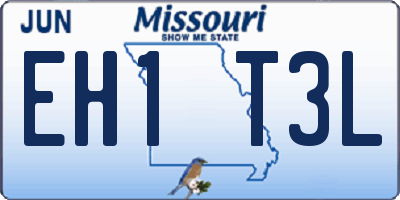 MO license plate EH1T3L