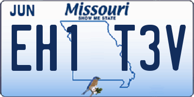 MO license plate EH1T3V