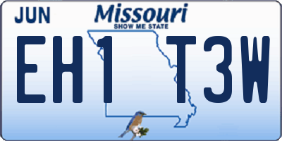MO license plate EH1T3W