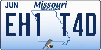 MO license plate EH1T4D