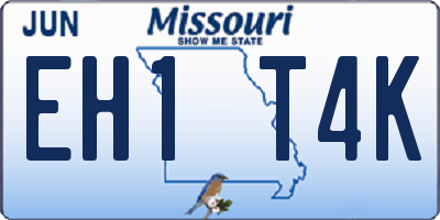 MO license plate EH1T4K