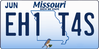 MO license plate EH1T4S