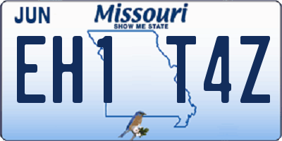 MO license plate EH1T4Z