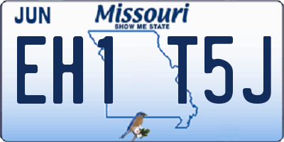 MO license plate EH1T5J