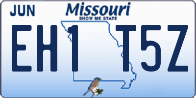 MO license plate EH1T5Z
