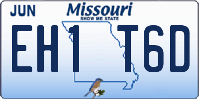 MO license plate EH1T6D
