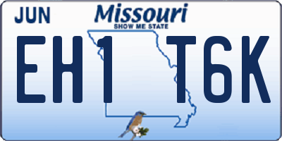 MO license plate EH1T6K