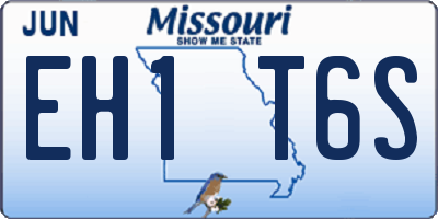 MO license plate EH1T6S