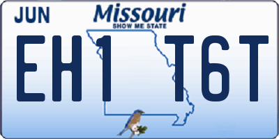MO license plate EH1T6T