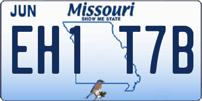 MO license plate EH1T7B