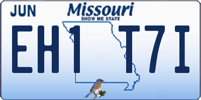 MO license plate EH1T7I