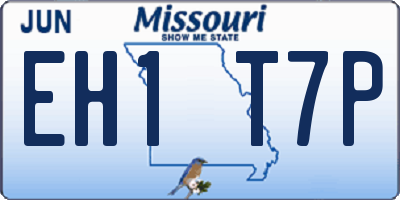 MO license plate EH1T7P