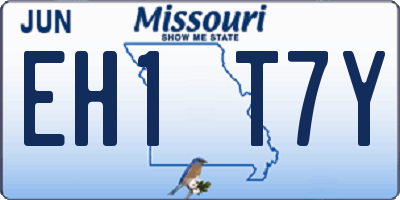 MO license plate EH1T7Y