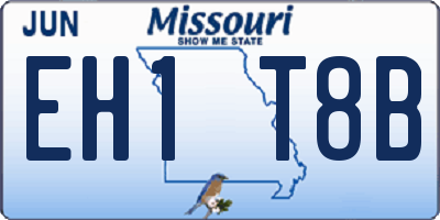 MO license plate EH1T8B