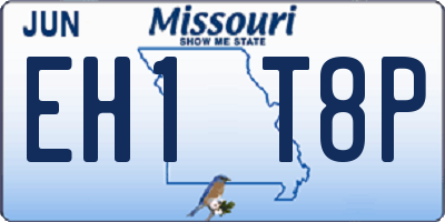 MO license plate EH1T8P