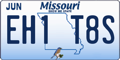 MO license plate EH1T8S