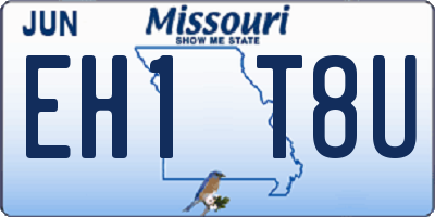 MO license plate EH1T8U