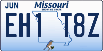 MO license plate EH1T8Z
