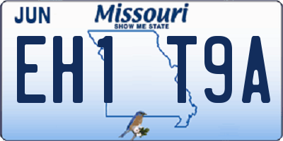 MO license plate EH1T9A