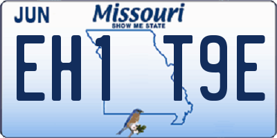 MO license plate EH1T9E