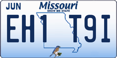 MO license plate EH1T9I
