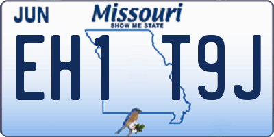 MO license plate EH1T9J