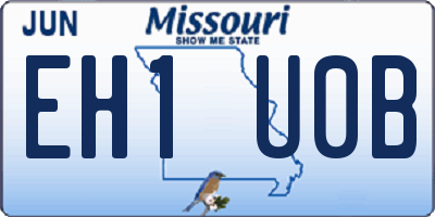 MO license plate EH1U0B