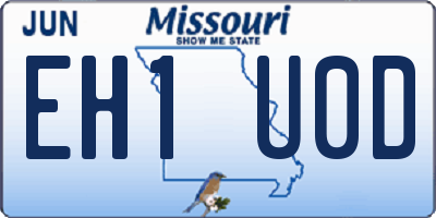 MO license plate EH1U0D