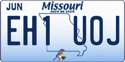 MO license plate EH1U0J