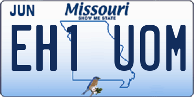 MO license plate EH1U0M