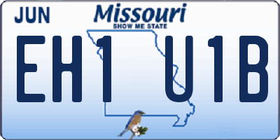 MO license plate EH1U1B