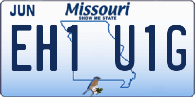 MO license plate EH1U1G