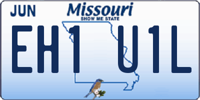 MO license plate EH1U1L