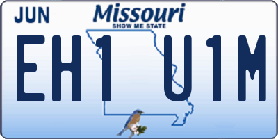 MO license plate EH1U1M