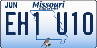 MO license plate EH1U1O