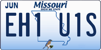 MO license plate EH1U1S