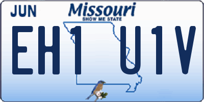 MO license plate EH1U1V