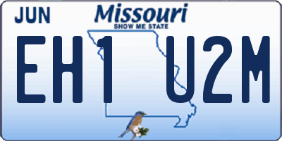 MO license plate EH1U2M