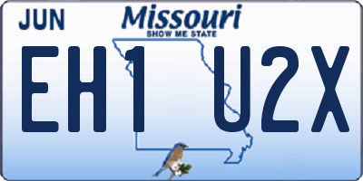 MO license plate EH1U2X