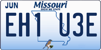 MO license plate EH1U3E