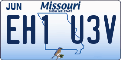 MO license plate EH1U3V