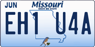MO license plate EH1U4A