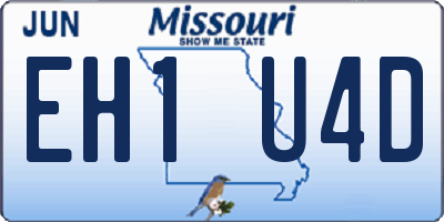 MO license plate EH1U4D