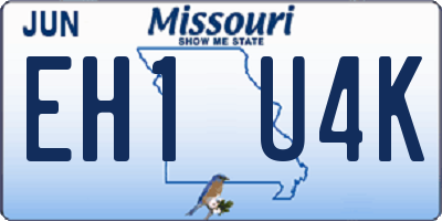 MO license plate EH1U4K
