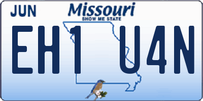 MO license plate EH1U4N