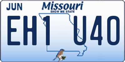 MO license plate EH1U4O
