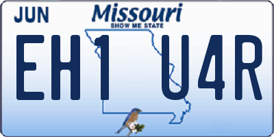 MO license plate EH1U4R